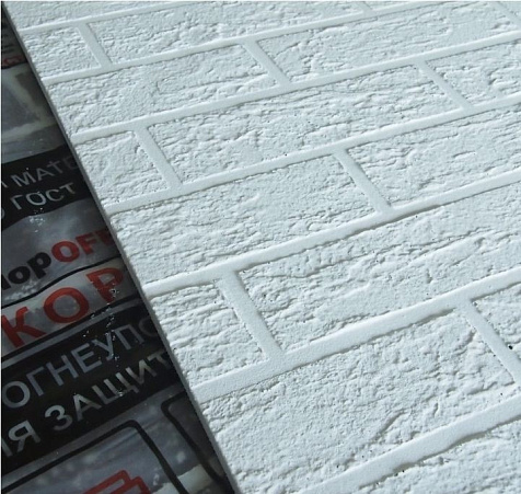 Плита огнезащитная ОгнеупорOFF, 1200х600х10мм, кирпич белый купить в СОМ