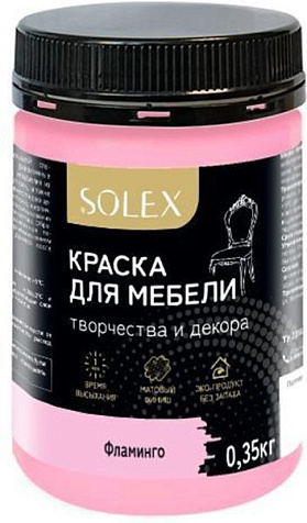 Краска акриловая Solex, для мебели, фламинго, 0.35 кг купить в СОМ