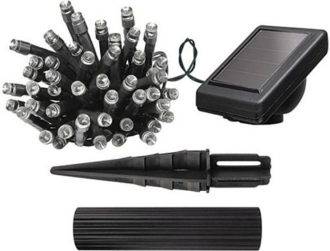 Светильник светодиодный садовый ФАZА SLR-G01-50W гирлянда 50 бел. LED на солнечн. батарее купить в СОМ