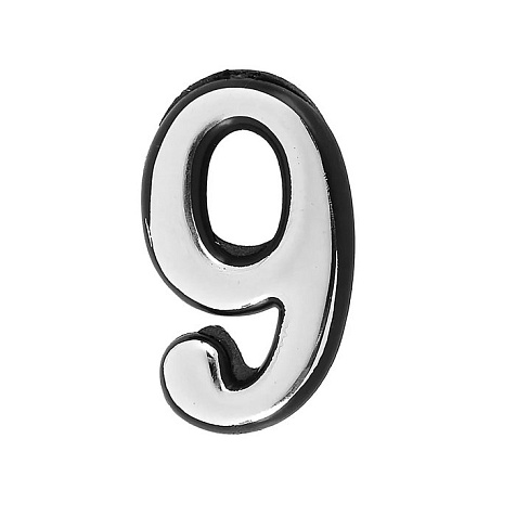 Цифра дверная пластик "9" хром АЛЛЮР купить в СОМ