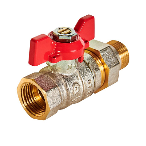 Кран шаровый 1/2" ВН, бабочка, с американкой Rommer купить в СОМ