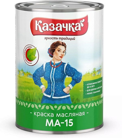 Краска масляная МА-15 Казачка, белая, 0.9 кг купить в СОМ