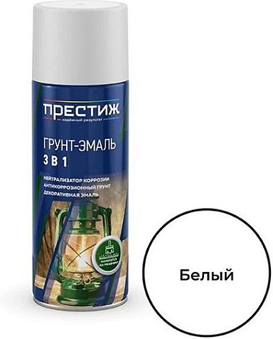 Грунт-эмаль аэрозоль Престиж, белая, 520 мл купить в СОМ