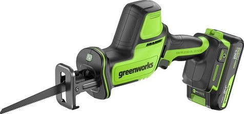 Пила сабельная Greenworks GPT-CRS-25, 24В, Li-ion, АКБ 1х4.0А/ч, бесщеточная купить в СОМ