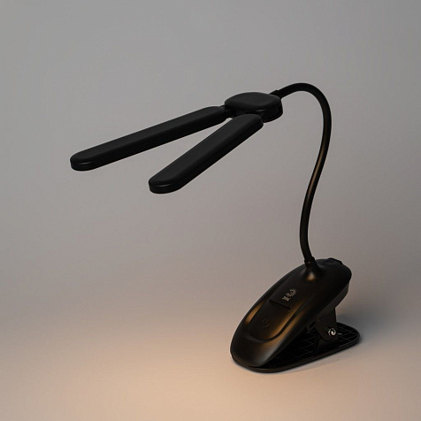 Светильник настольный аккумуляторный светодиод. Эра NLED-512 6Вт прищепка черный купить в СОМ