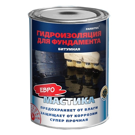 Мастика битумная гидроизоляционная Farbitex, 2 кг купить в СОМ