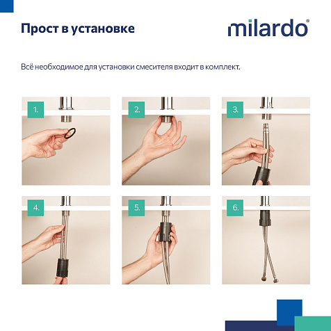 Смеситель для мойки Milardo Meal M01WTJ0M05, белый матовый купить в СОМ