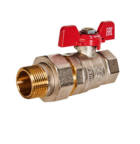 Кран шаровый 3/4" ВН, бабочка, с американкой Rommer купить в СОМ