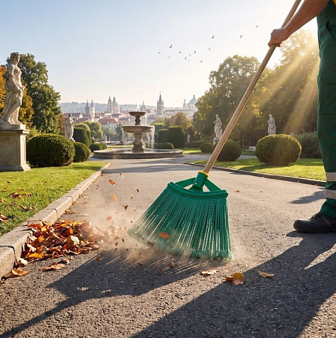 Метла пластмассовая веерная ОПТИМА, без черенка купить в СОМ