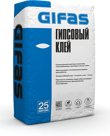 Клей для ПГП гипсовый Gifas, 25 кг купить в СОМ