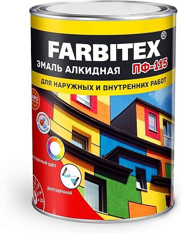Эмаль ПФ-115 Farbitex, персиковая, 0.8 кг купить в СОМ