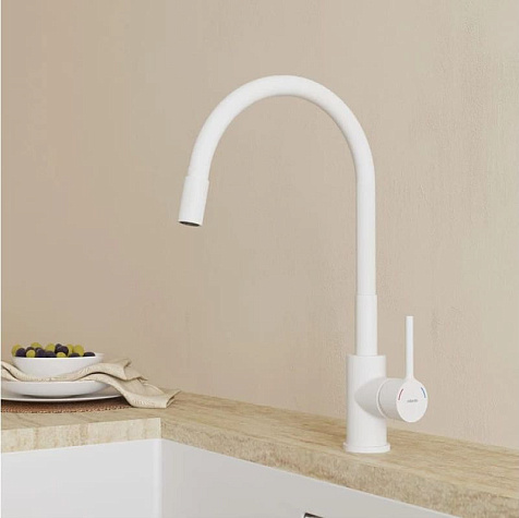 Смеситель для мойки Milardo Meal M01WT0FM05, белый матовый купить в СОМ