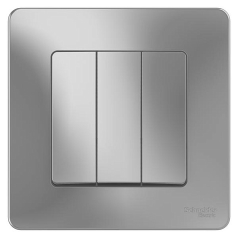 Выключатель скрытый BLANCA 3 клавишы 10A 250B алюминий купить в СОМ