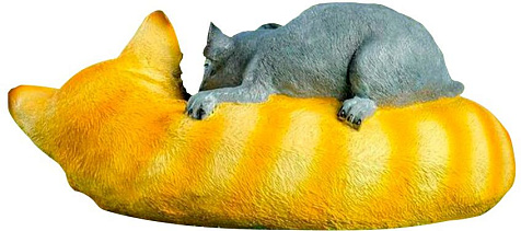 Фигура садовая Кошка с мышкой спят купить в СОМ